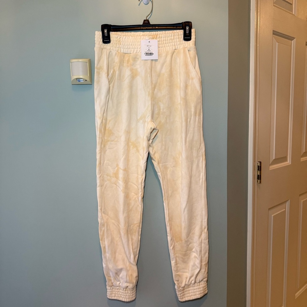 Adika Yellow Off-White Tie Dye Sweatpants Women’s Size Small
